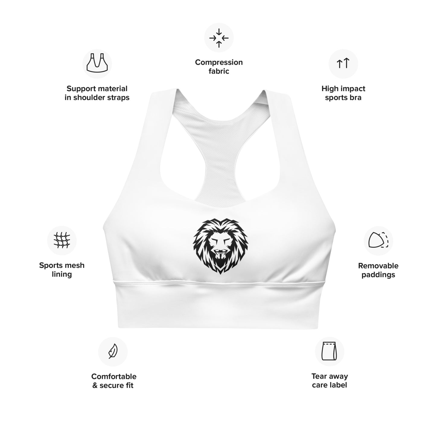 Longline Sports Bra white