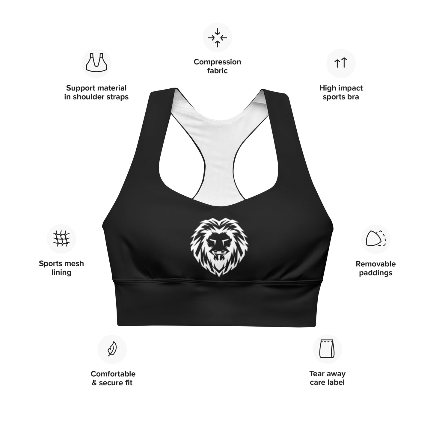 Longline Sports Bra black