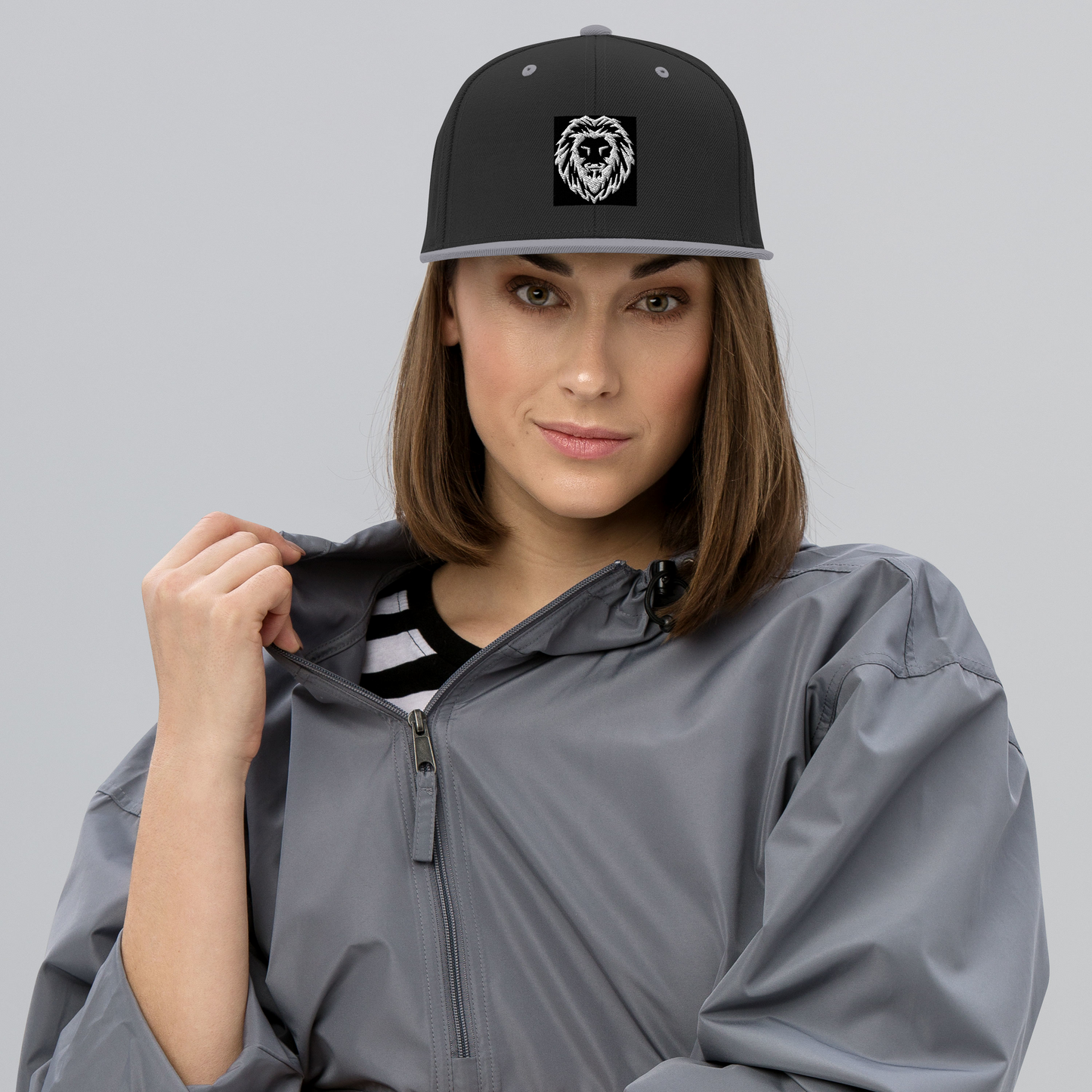 Snapback Hat black grey